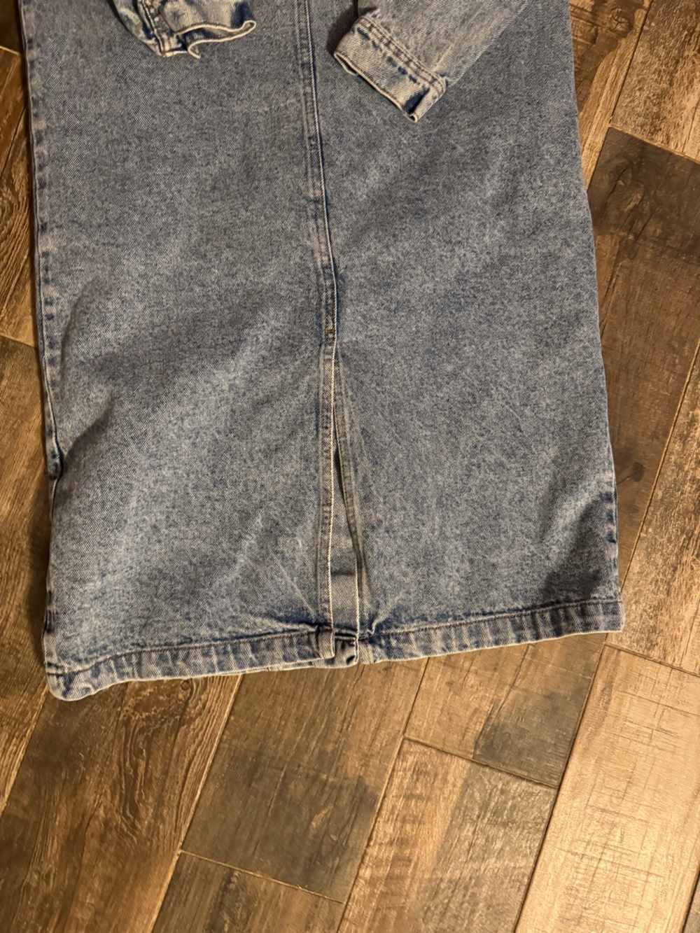 Blue Age Long Button-Front Denim Jacket Dress - Light Wash - Picture 3 of 3